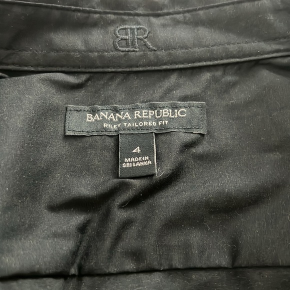 Banana Republic Riley tailored fit button down black long sleeve fitted | sz 4 - Picture 3 of 10